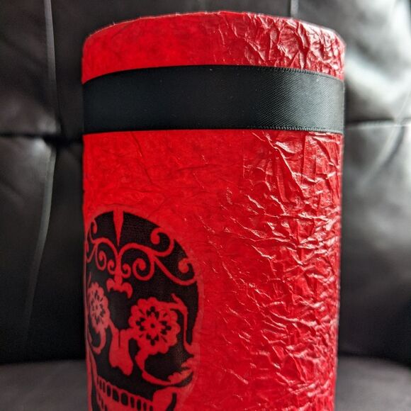 HANDMADE Sugar Skull Glass Candle Holder or Vase - Picture 2 of 6